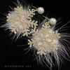 Christmas Snowflake Earrings Women's Full Diamond Pearl Plush Earrings